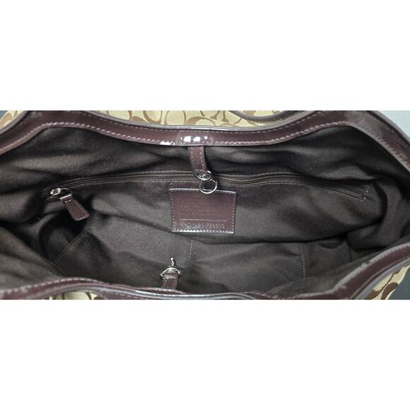Coach Signature Brown Handbag Purse with Dust Cover - Picture 6 of 10